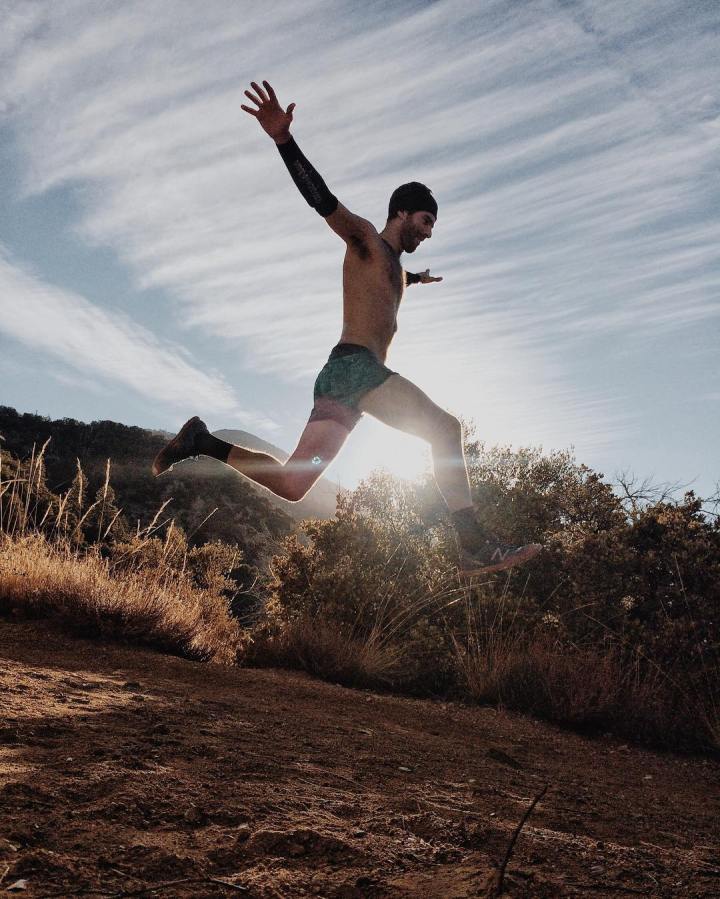 Me running down a mountain